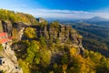 Pravcicka Gate in autumn colors, Bohemian Saxon Switzerland, Czech Republic Royalty Free Stock Photo