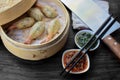 Prawn Chives Dimsum Momo Dumplings Photography Foodphotography Royalty Free Stock Photo