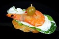 Prawn and cream cheese pincho.