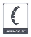 prawn facing left icon in trendy design style. prawn facing left icon isolated on white background. prawn facing left vector icon