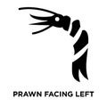 Prawn Facing Left icon vector isolated on white background, logo