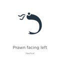 Prawn facing left icon vector. Trendy flat prawn facing left icon from nautical collection isolated on white background. Vector