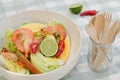 Prawn, mango and chilli salad Royalty Free Stock Photo