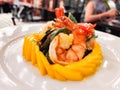 Prawn Mango Salad, Close Up Royalty Free Stock Photo