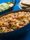 Prawn Patia with Green Rice and Chapatti