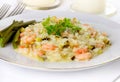 Prawn Risotto, front view Royalty Free Stock Photo