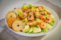 Prawn salad plate Royalty Free Stock Photo