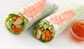 Prawn salad sushi roll Royalty Free Stock Photo