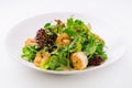 Prawn salad on white plate Royalty Free Stock Photo