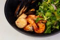 Prawn, scallops and mussels Royalty Free Stock Photo