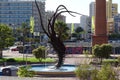 Prawn sculpture fountain view from Vinaros, Spain