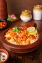 Prawn or shrimp biryani, Fish biryani. Spicy and delicious Malabar biryani