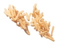 Prawn shrimp crackers finger chip fall fly in mid air, Golden fried Prawn shrimp crackers floating explosion. Pile group of Prawn Royalty Free Stock Photo