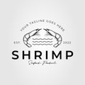 prawn or shrimp or lobster seafood logo vector illustration design Royalty Free Stock Photo