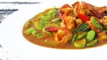 Prawn in spicy curry with sator