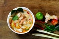 Prawn spicy and sour soup tom yum kung,Thai food Royalty Free Stock Photo