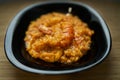 Prawn and squid risotto on a table