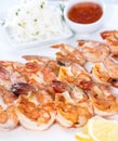 Prawns with Chilli Sauce Royalty Free Stock Photo