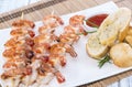 Prawns with Chilli Sauce Royalty Free Stock Photo