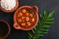 Prawns curry and rice, Kerala fish curry Royalty Free Stock Photo