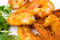 Fried prawns on a white background. Royalty Free Stock Photo