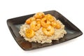 Prawns and fried rice Royalty Free Stock Photo