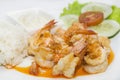 Prawns grilled with rice Royalty Free Stock Photo