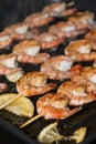 Prawns in a Skillet Royalty Free Stock Photo