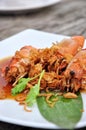 Prawns Tamarine Sauce Royalty Free Stock Photo