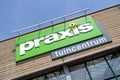 Praxis garden center sign at store