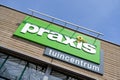 Praxis garden center sign at store