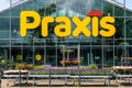 Praxis Store logo sign above the entrance, do it yourself megastore shopping.