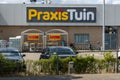 Praxis Tuin logo sign above the entrance, do it yourself megastore shopping.