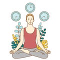 Meditation during working hours, break, health benefits of the body, mind and emotions, thought process Royalty Free Stock Photo