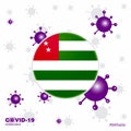 Pray For Abkhazia. COVID-19 Coronavirus Typography Flag. Stay home, Stay Healthy