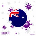 Pray For Australia. COVID-19 Coronavirus Typography Flag. Stay home, Stay Healthy