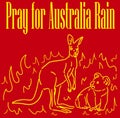 Pray for Australia Rain with the inscription vector illustration poster