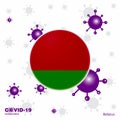 Pray For Belarus. COVID-19 Coronavirus Typography Flag. Stay home, Stay Healthy