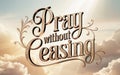 Pray Without Ceasing golden cloud script Royalty Free Stock Photo