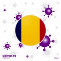 Pray For Chad. COVID-19 Coronavirus Typography Flag. Stay home, Stay Healthy Royalty Free Stock Photo