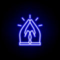 pray, death, hands outline blue neon icon. detailed set of death illustrations icons. can be used for web, logo, mobile app, UI,