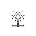 pray, death, hands outline icon. detailed set of death illustrations icons. can be used for web, logo, mobile app, UI, UX