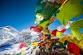 Pray flags in Everest base camp Royalty Free Stock Photo