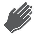 Pray glyph icon, religion and prayer, hands praying sign, vector graphics, a solid pattern on a white background, eps 10 Royalty Free Stock Photo