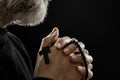 Pray hands rosary beard religion