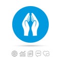 Pray hands sign icon. Religion priest symbol. Royalty Free Stock Photo