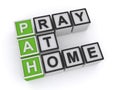 Pray at home word block Royalty Free Stock Photo