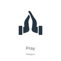 Pray icon vector. Trendy flat pray icon from religion collection isolated on white background. Vector illustration can be used for