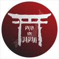 Pray for Japan. Abstract background concept. Red spot Isolated white background with Japanese map Royalty Free Stock Photo