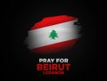 Pray for lebanon concept. Pray for Beirut in dark background.